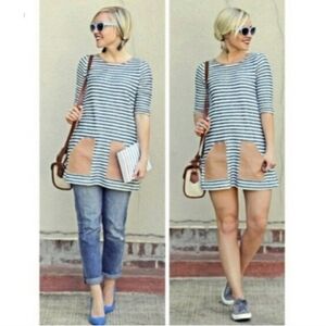 Anthropologie Postmark Sapony Striped Tunic Small